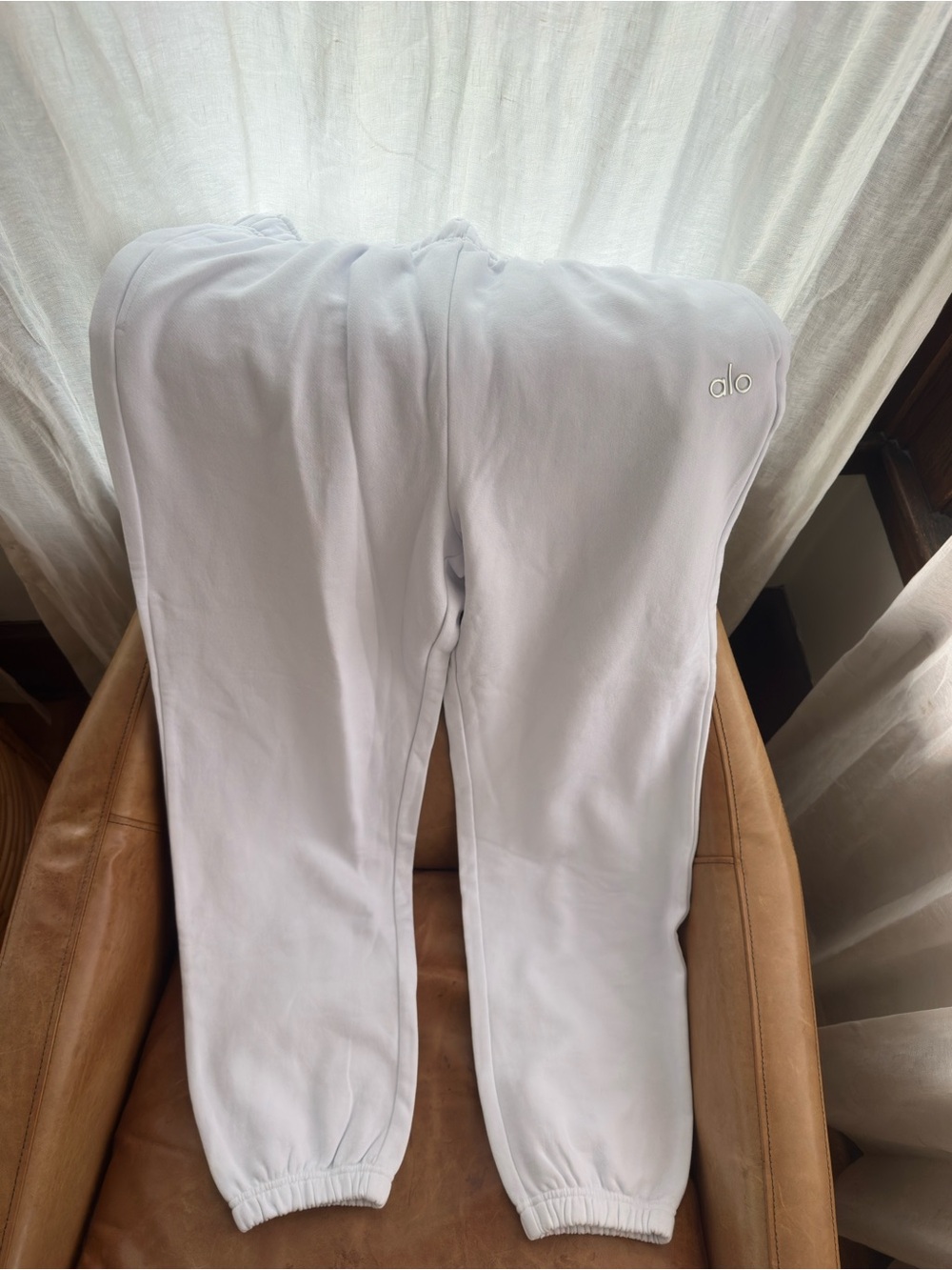 Alo Womens White Jogger Sweatpants